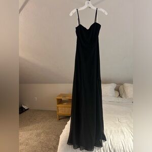 David’s Bridal long black spaghetti strap dress, NWT